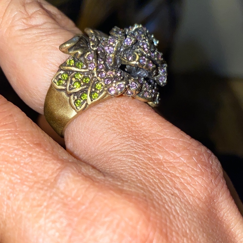 Retired Heidi Daus Vintage-Purple Rose Ring Size 8.75 - Picture 4 of 6
